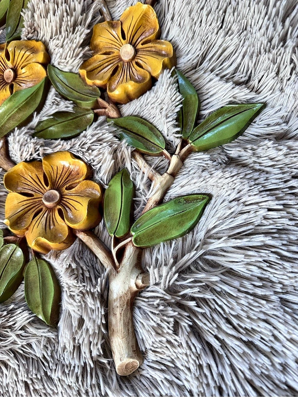 VINTAGE MCM FLOWER BRANCH WALL DECOR - Picture 3 of 11